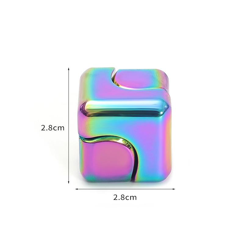 Colorful Metal Magic Cube Spinner - Spinning Top Handheld Toy