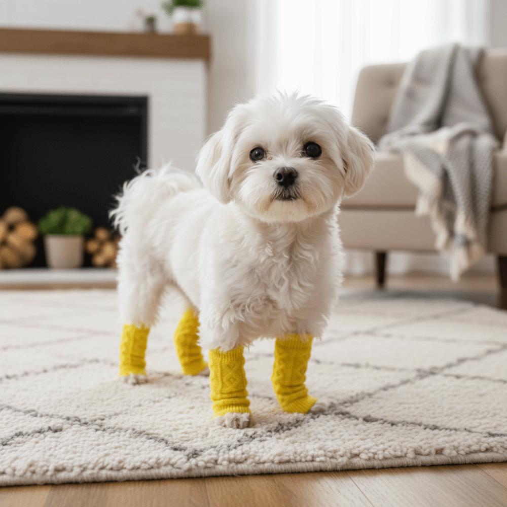 Warme Hundebeinlinge Elastische Gestrickte Hundebeinwärmer Welpenbeinschutz Haustier Socken Beinschutz