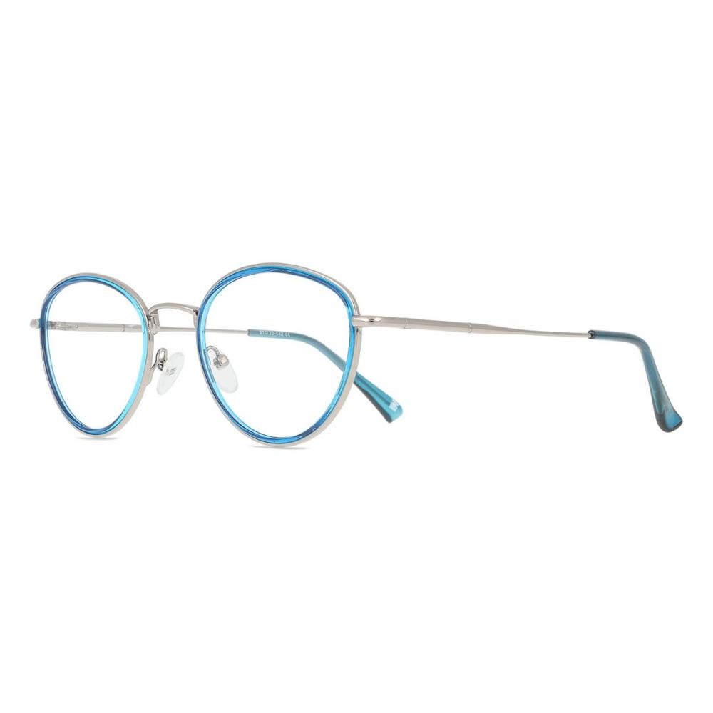 Smartbuy Collection Fashion Unisex Eyeglasses Full Rim Oval Blue Gunmetal Mtr 93g