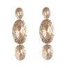   medieval Vintage exaggerated trend pleated oval splicing earrings light luxury temperament high-end earrings
