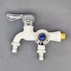 Dual-Head Wall-Mounted Plastic Faucet: Two-Output for Washing Machine.