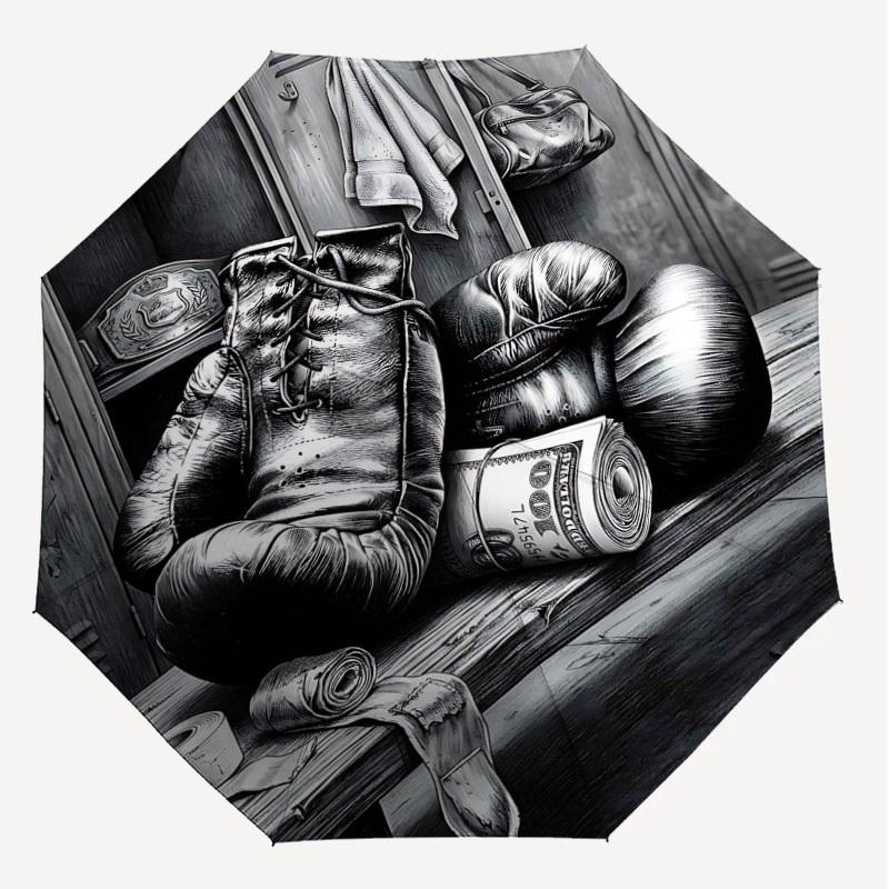 1PC Boxing Money Umbrella-8-Rib Reinforced, Automatic Open, Lightweight & Durable, Fashion Accessory for Outdoor, H0330