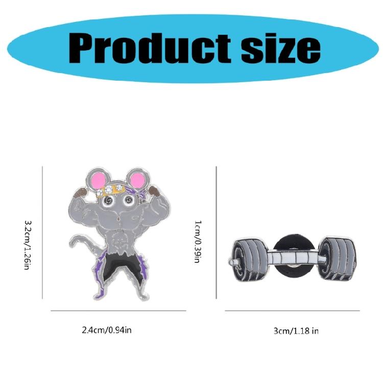 Fitness Themed Cute Mouse Pin Funny Fitness Mouse Enamel Pin Comfortable Fashion Barbell Lapel Pin Accent