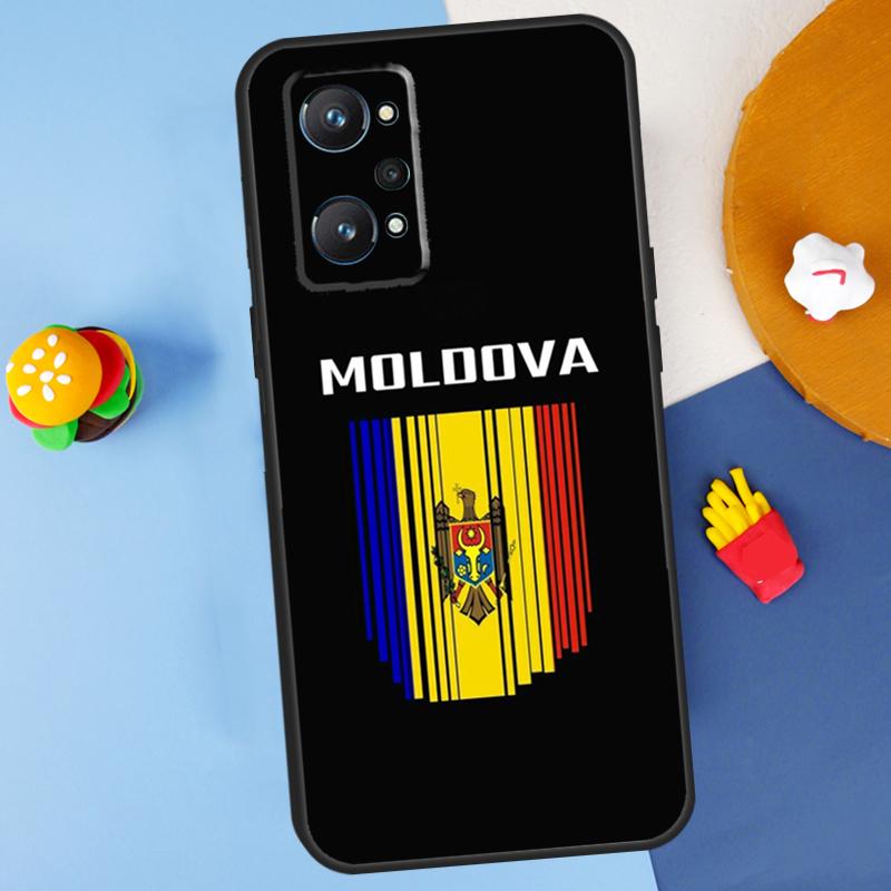 Moldova Flag For Realme C55 C67 C61 C75 C53 C51 C21Y C25S GT 6 6T 5 GT7 Pro 10 11 12 13 14 Pro Plus Case