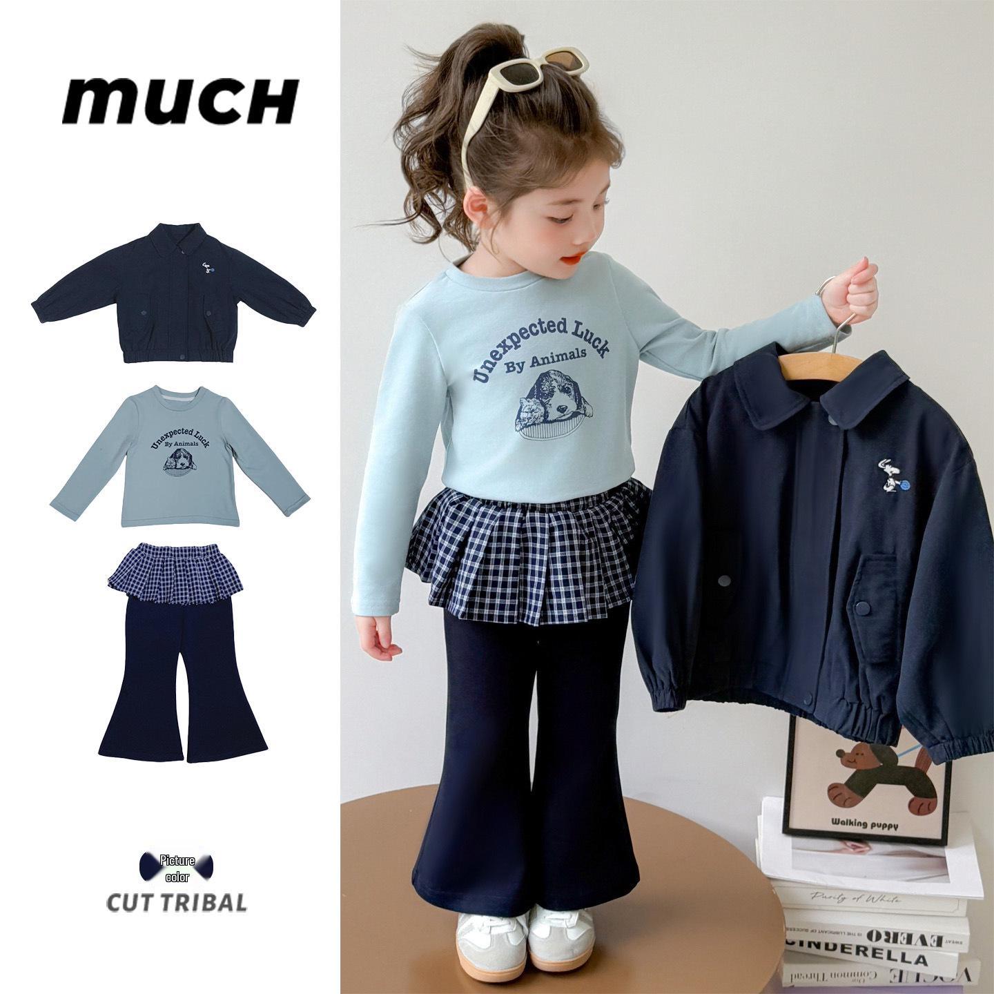 

Girls Korean Style Autumn 2025 Fashion Coat Set - Versatile and Casual Children s Top 90cm