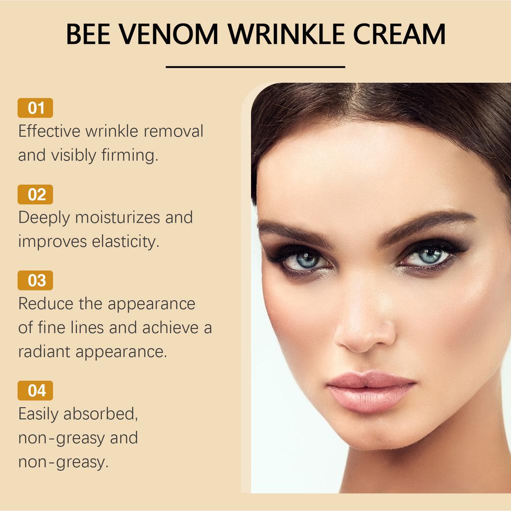 Crème Visage Anti-âge au Venin d'Abeille Anti-rides Lifting du Cou Raffermissante Hydratante Adoucissante Blanchissante pour la Peau