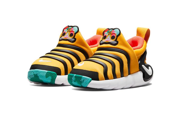 Nike Dynamo GO FlyEase SE Caterpillar Slip Resistant Low Top Sports Casual Shoes Yellow Infant And Toddler DR0271-700