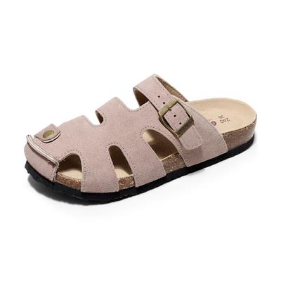 Sommer Damen Riemchen Out Strandschuhe Mehrere Farben Geschlossene Zehen Pantoletten Kuhveloursleder Sandalen