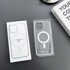 Magsafe Protective Cover for iPhone 14 ProMax, Transparent Acrylic Case, Compatible with Apple 15 Magnetic Mobile Phone Case.