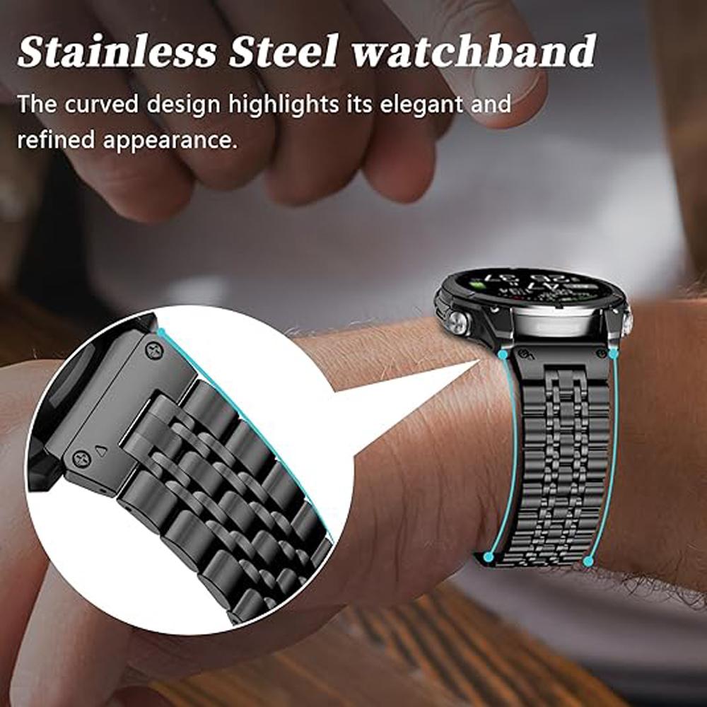Quick Fit Stainless Steel Strap for Garmin Watch Fenix 8 6 7 Pro 5 Plus 5X 6x 7x 3HR Tactix 7 AMOLED 8 Epix 26mm 22mm Metal Band