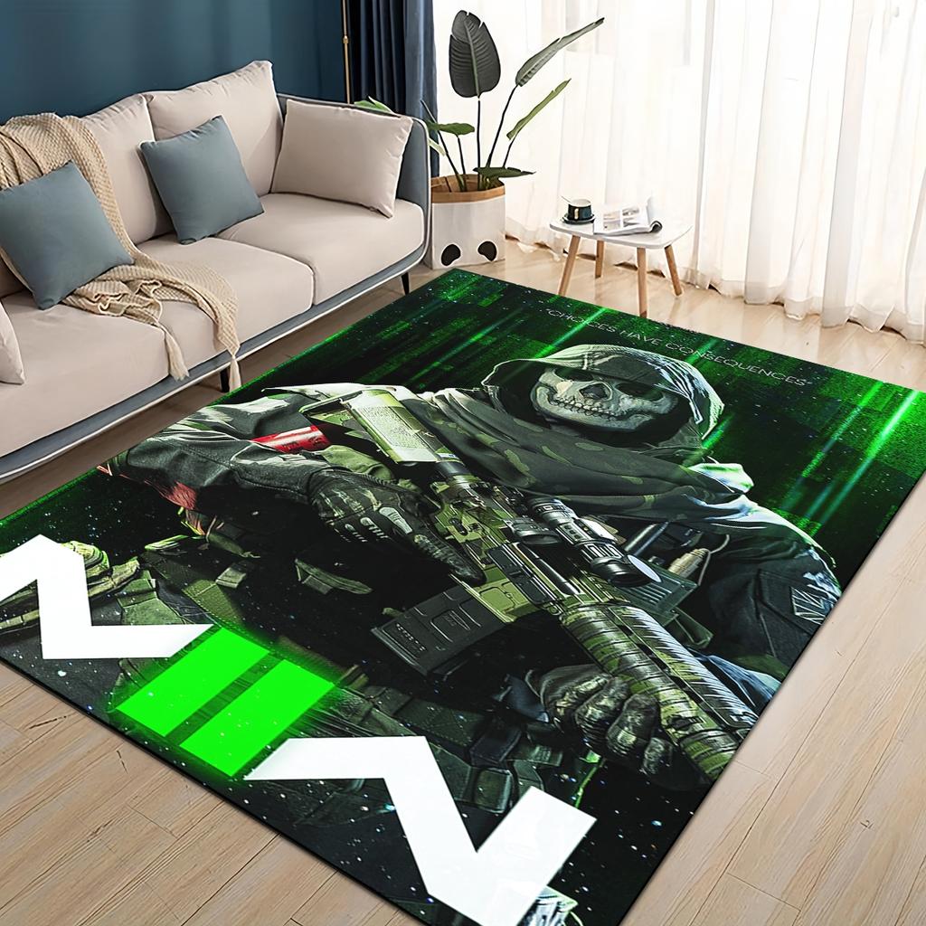 COD 27 Style New Call of Duty Ghost Simon Gun Games Carpet Rug for Living Room Bedroom Home Sofa,Kids Play Non-slip Floor Mat