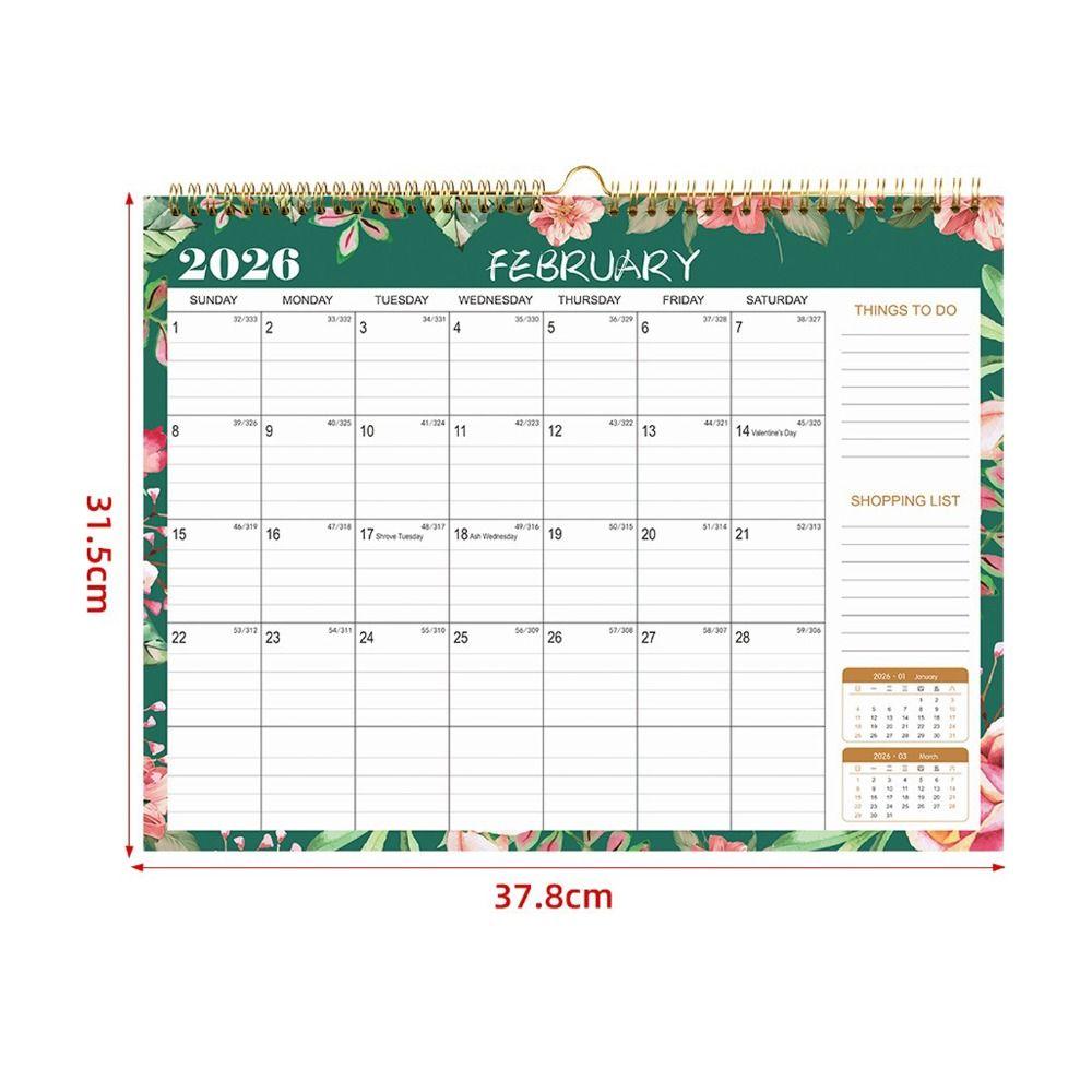 English Version 2026 Wall Calendar Large Date Blocks Wall Calendar Hanging Planner  Monthly Hanging
