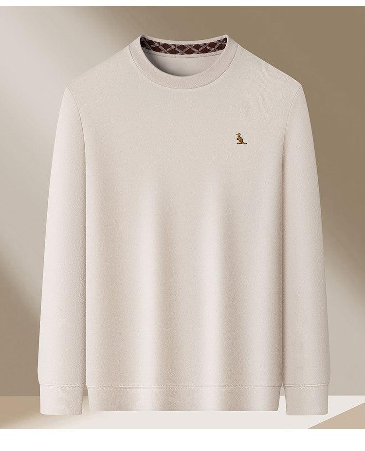 [Modal/Cashmere&Cotton] Spring Business Casual Silk Smooth Comfortable Solid Color Loose Men's Sweatshirt
