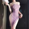 Sex Underwear Purple Pure Desire Dress Pajama Set Sexy Buttocks Free Temptation Lace Uniform Woman