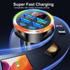 UYUXIO 6 in 1 USB C Car Charger with Voltage Display Multi Port Fast Charge Adapter with Volt Meter for iPhone 17 16 Samsung
