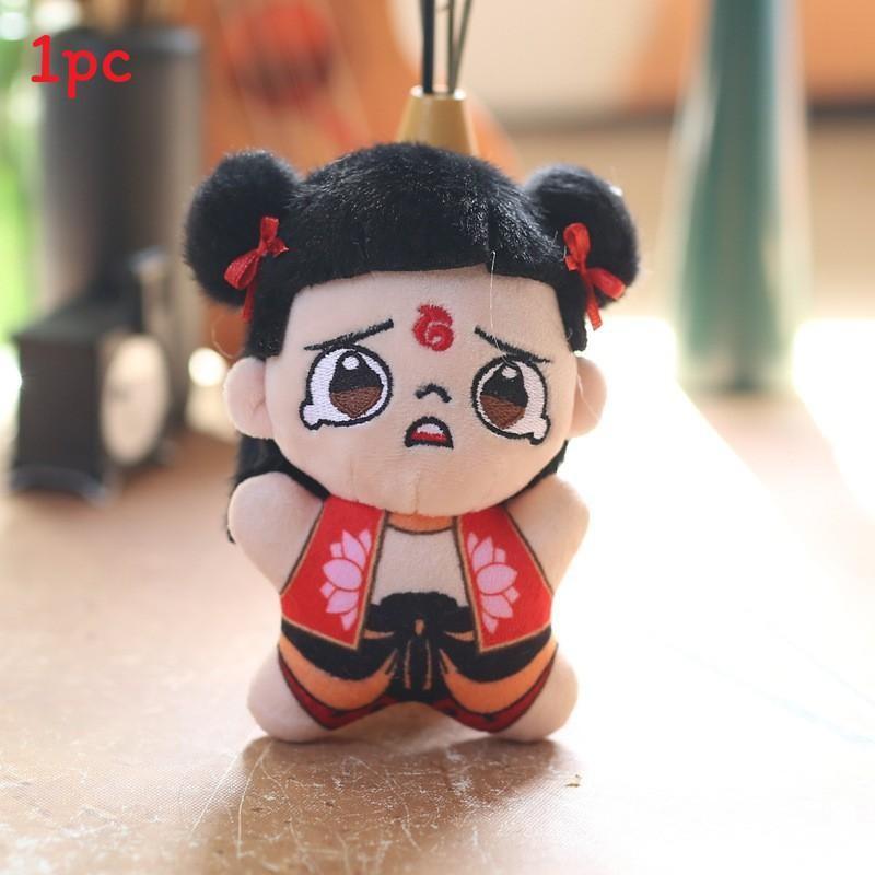 Nezha Plush Aobing Keychain Pp Cotton Stuffed Backpack Decor Gift For Kids