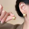 Gold Brushed C-type Stud Earrings, Women's Exquisite Octagram Earrings, Light Luxury, High-end Mosquito Coil Disc Ear Clips, Women's No Holes