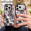 Phone Case: 2D Flat Design Suitable for iPhone 18 17 16 15 14 13 Pro, Colorful Silver Protective Case, Couple Style, Pink and White Holes, Christmas a
