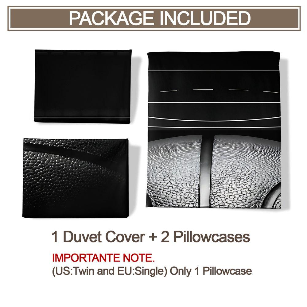 Dramatic Basketball Court Print Duvet Cover Set (1 Duvet Cover & 1/2 Pillowcase) Monochrome Sports Bedding Set for Teen Bedroom
