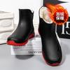 Water shoes men's rain shoes non-slip waterproof shoes fleece rain boots closed rubber shoes short rubber shoes men
