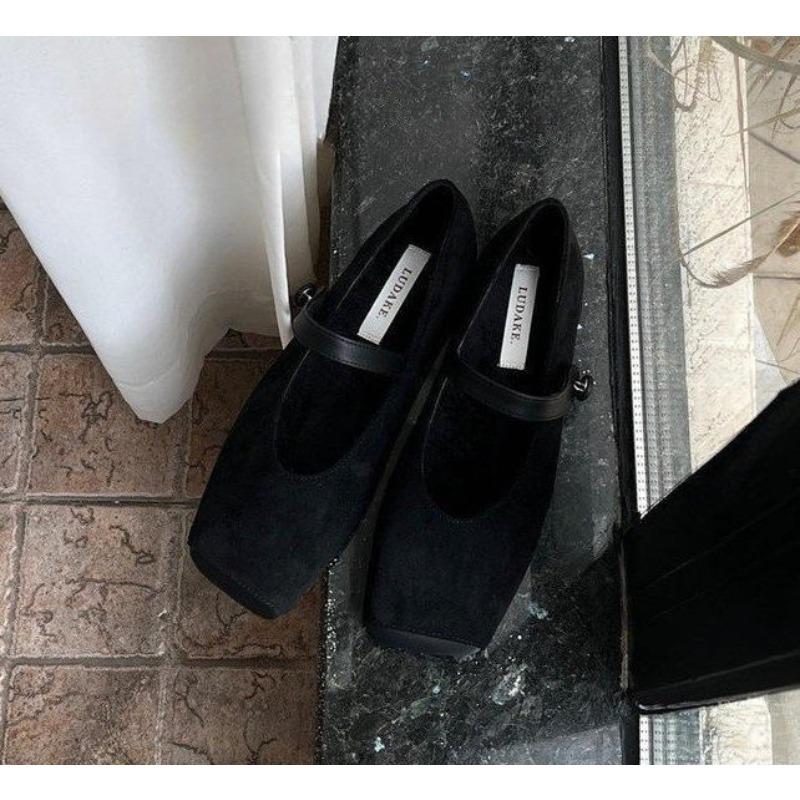 Designer Vintage Slip on Women Mary Jane Shoes Fashion Square Toe Shoes 2026 Spring Casual Dress Ballet Flats Shoes