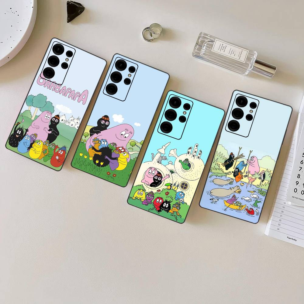 Cute Cartoon Barbapapa Phone Case For Samsung S 24 Fe 25 Ultra Plus 20 Lite 21 30 22 23 24 22 Ultra 5G Fundas