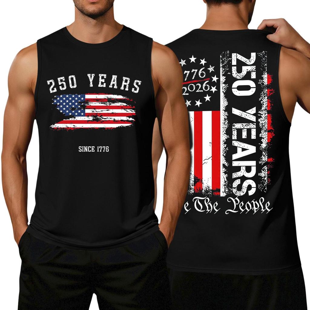 Men 4th Of Shirts USA Muscle Sleeveless Shirt Patriotic Tank Tops