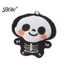Squeaky Halloween Pendant Plush Pendant, Stuffed Skeleton Mummy Bear Keychain Toy Decorative Accessory for Backpacks Handbags Purses