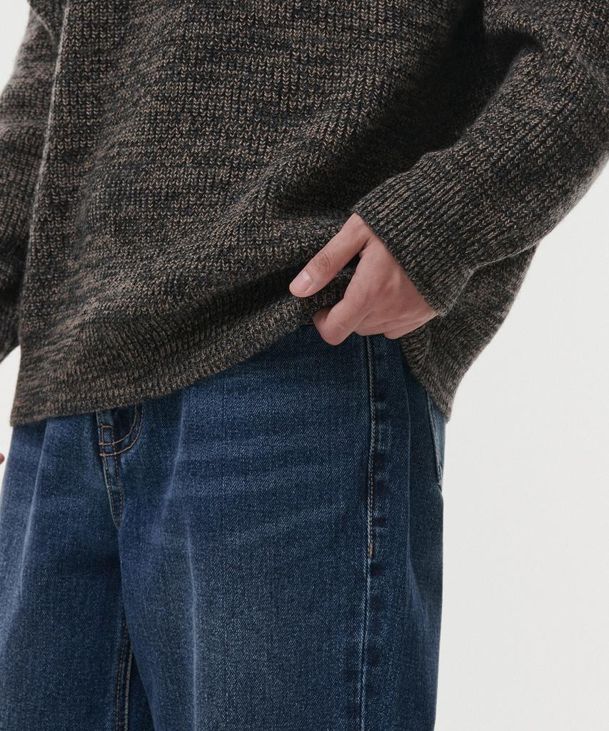 MUSINSA STANDARD Mixed Yarn Crew Neck Knit [Black]