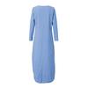 Women’s Printed Long Sleeve V-neck Maxi Dress Split Hem Baggy Kaftan Long Dress