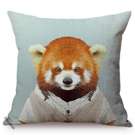 Nordic Animal Portrait Art Sofa Decorative Pillow Case Funky Cow Bear Rabbit Elephant Wear Clothes Style Cushion Cover Cojines