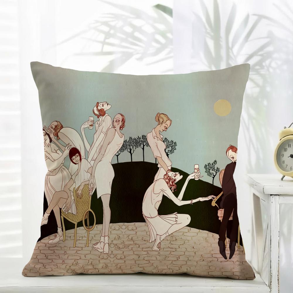 Novel Classical Strange Stories Cushion Cover Daily Washable Linen Pillowcase Soft For Sofa Bed Home Room Decor