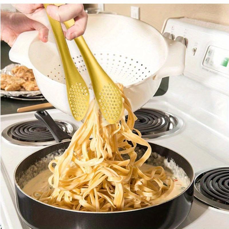 Stainless Steel Serving Tongs Three Sizes, Gold Tongs for Serving Food, Serving Utensils Cooking Tongs for Buffet, Appetizer, Dessert