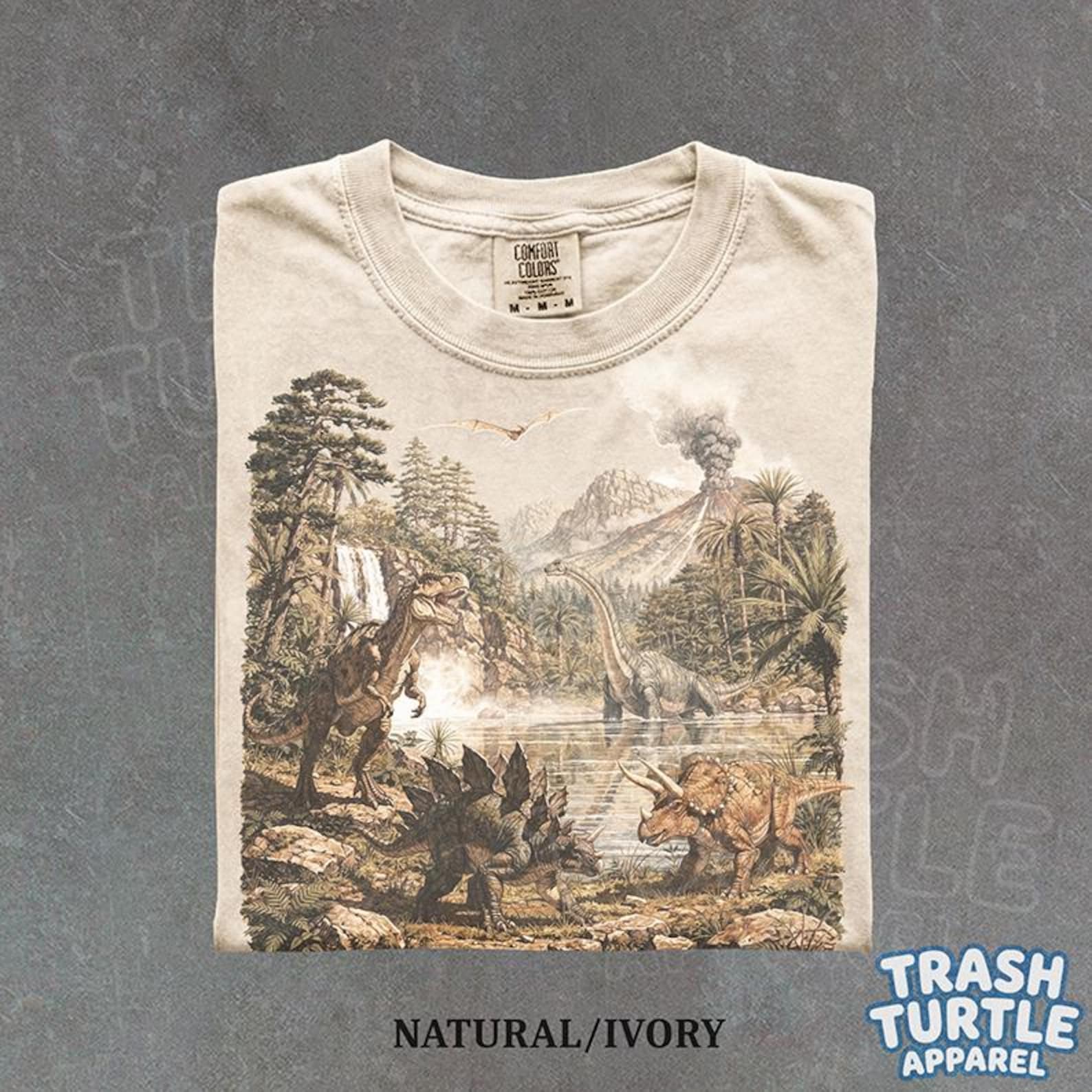 Vintage Prehistoric Dinosaur Graphic Shirt Nature Lover TShirt Jurassic Era T-shirt Retro T Rex Dinosaur Lover Graphic Tee S