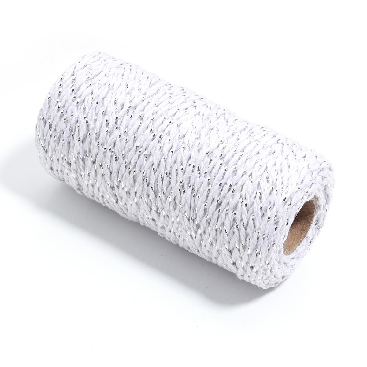 

100M/roll Colored Cotton Rope Two-color Mixed Knitted Rope for Wedding Home Decoratio Gift Packaging Making Making Handcrafts