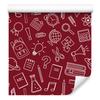 Wallpaper School Supplies Red, Fine Detail 50x1000