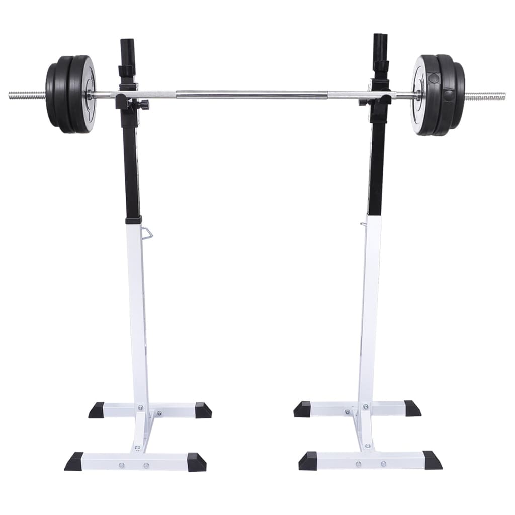 Vidaxl Barbell Rack Set with Barbell and Dumbbells, 30.5 Kg