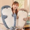 Soft And Cuddly Grey And Khaki Seal Plush Toy For Cozy Sleep And Comforting Pillows