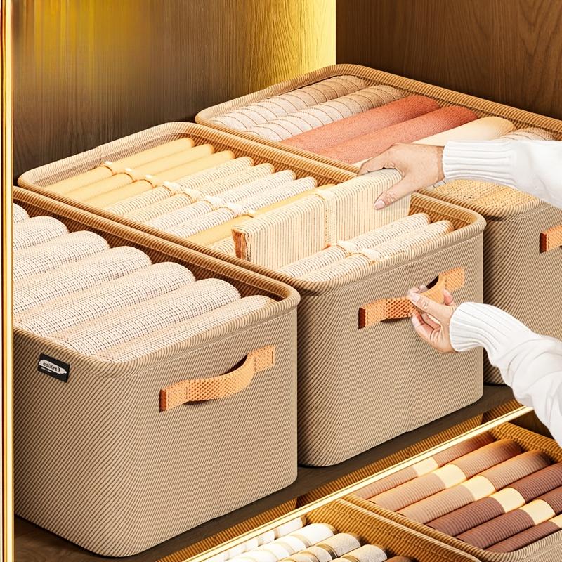 4pcs Portable Fabric Storage Organizer - Foldable Multi-Purpose Organizer with Double Handles, Durable Plastic Frame
