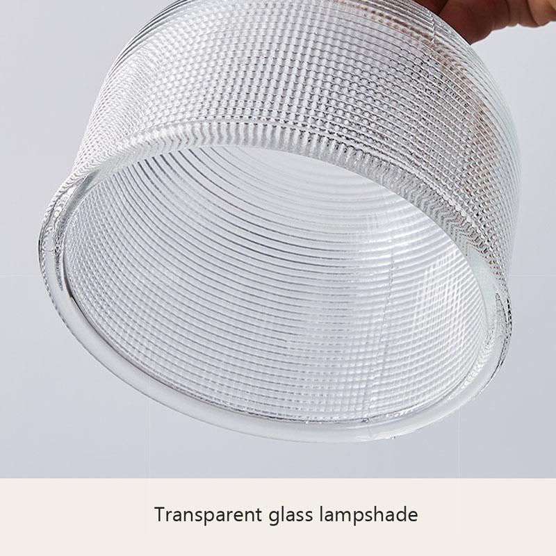 Nordic glass pendant lamp Japanese log wind cafe restaurant three small chandelier bedroom bedside bar dining table lamps