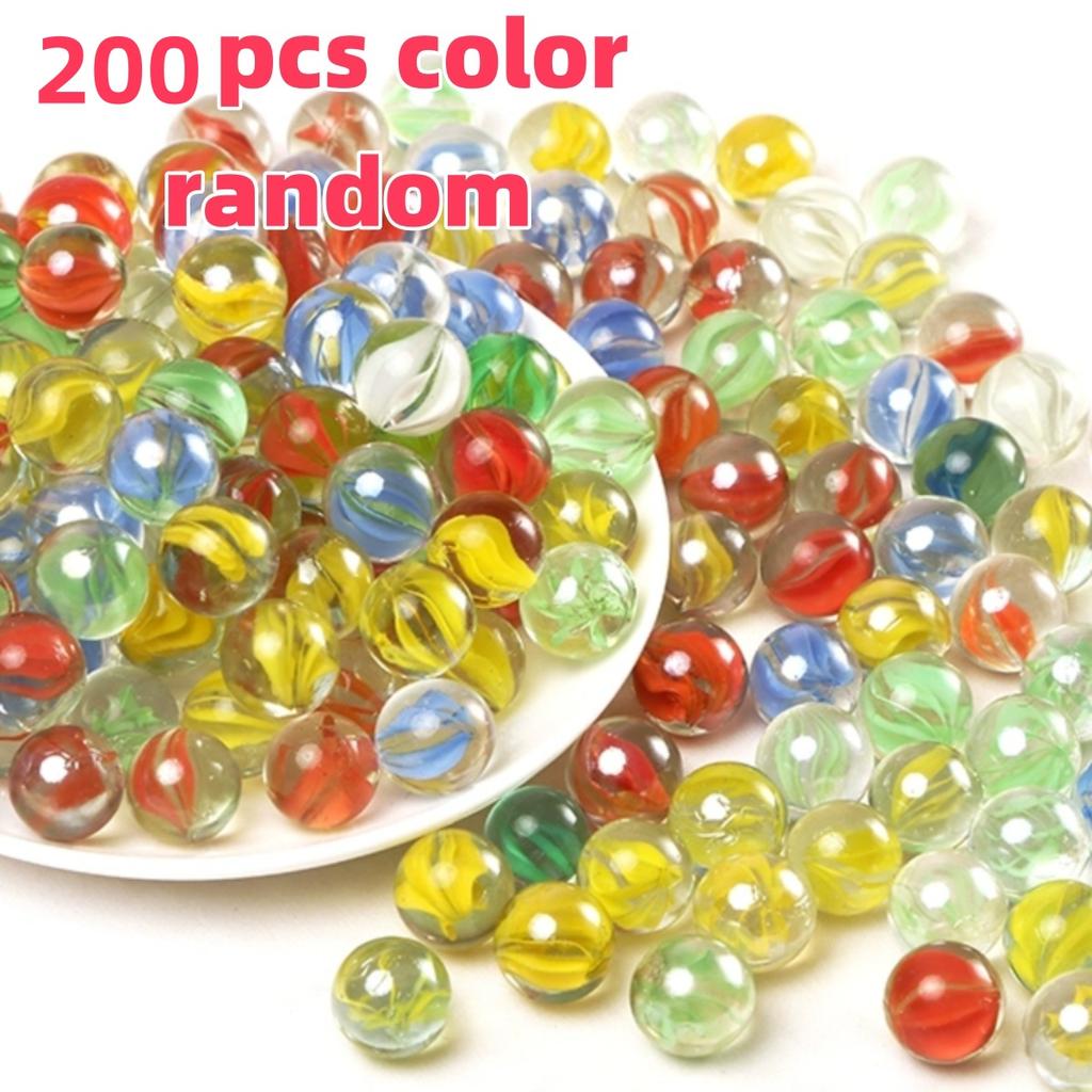 100/200 STKS 14mm Kleurrijke Glazen Knikkers Speelgoed Kinderen Knikker Ballen Race Spel Solitaire Speelgoed Accs Vaasvuller & Aquarium Huis Speelgoed Cadeau