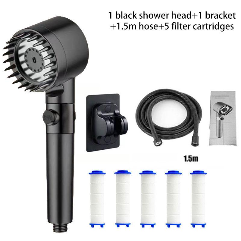 Portable Shower Filter Head Massage Three Modes of Water Output One Click Water Stop Showers for Bathroom Showerhead Accessories