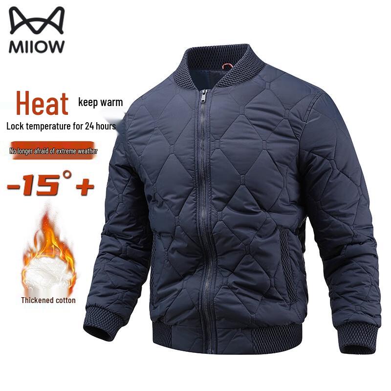 MIIOW Men's Baseball Collar Padded Jacket