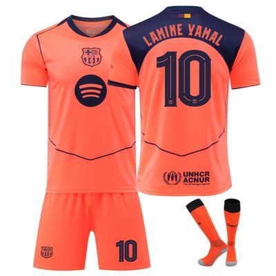 Fotbalový dresový set Barcelona Yamal pro děti, YSHT, Polyester, 170-180 cm, Oranžová