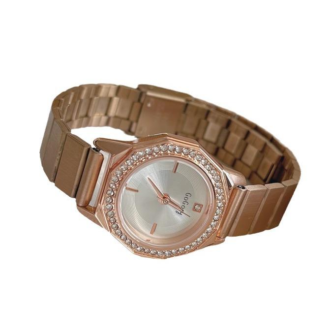 Modny Prosty Damski Zegarek Kwarcowy z Cyrkoniami Mały Stal Nierdzewna Elegancki Damski Zegarek na Rękę relogio feminino montre femme
