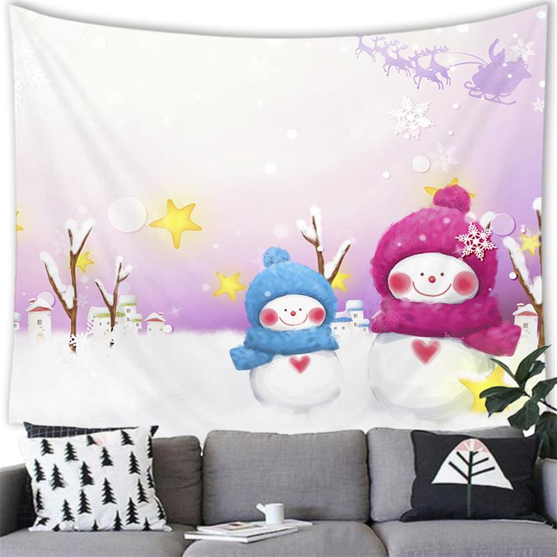 Merry Christmas Cartoon Snowman Cross Border Tapestry Wall Hanging