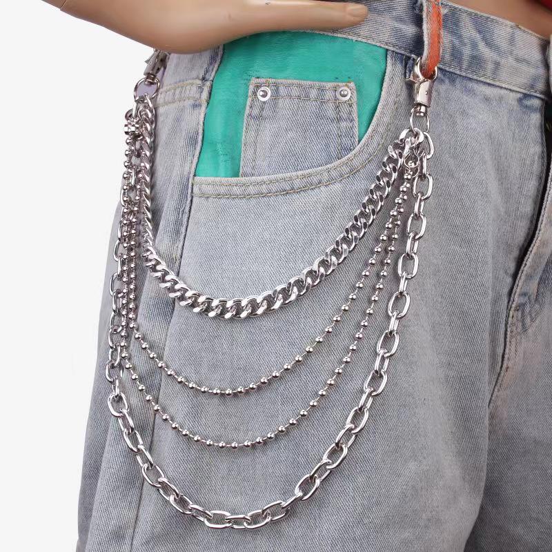 Retro Punk Multi-layer Metal Waist Chain Belt with Pendant