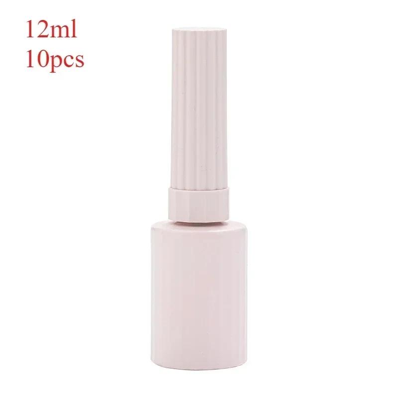New 10pcs/set 12ml Empty Nail Polishing Bottle Nail Gel Empty Bottle with Brush Glass Empty Blending Bottle Touch-up Container