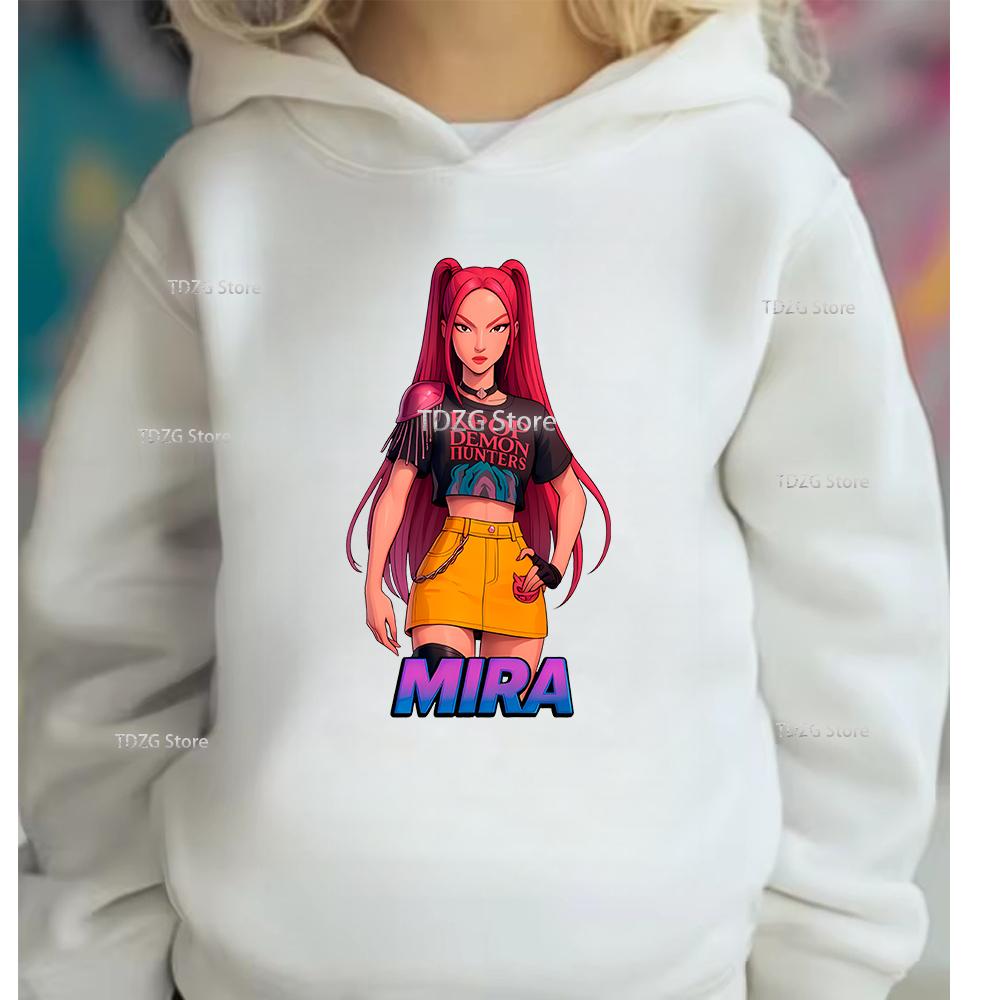 Autumn Single Girl Group KPop Demon Hunter Print Fashionable and Simple Sports Boy Girl Pullover Hoodie Children Clothing