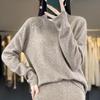 Women's Slim Fit Stand Collar Wool Pullover Sweater - Soft Autumn/Winter Knitwear
